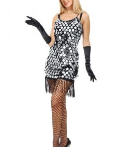 Charades Silver Starlet Flapper Costume