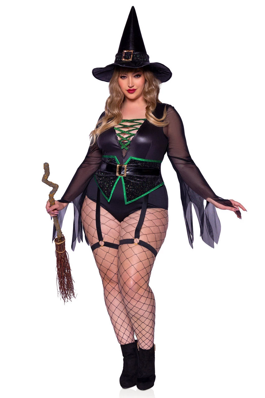 Leg Avenue Plus Size Broomstick Babe Costume 6 Leg Avenue Plus Size Broomstick Babe Costume - Image 4