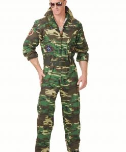 Charades Top Gun Camo Jumpsuit Costume