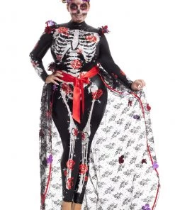 Party King Plus Size Rosas Day Of The Dead Costume