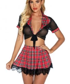 3WISHES Sassy School Uniform Lingerie Set