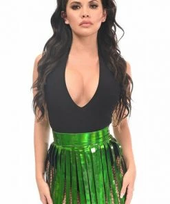 Daisy Corsets USA Green Holo Fringe Skirt