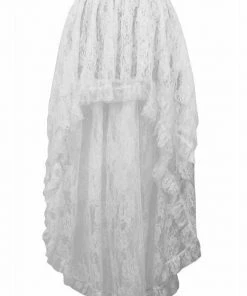Daisy Corsets USA White Lace Hi-Low Skirt