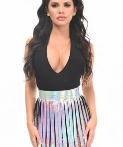Daisy Corsets USA Silver Holo Fringe Skirt