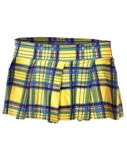 Music Legs Yellow Plaid Skirt -Sexy Halloween Costumes Sales unnamed file 5341