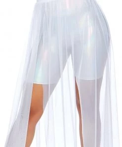 Leg Avenue White Slit Mesh Skirt 9 Leg Avenue White Slit Mesh Skirt -Sexy Halloween Costumes Sales unnamed file 5384