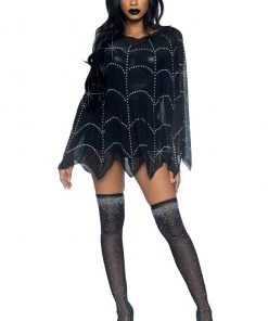 Leg Avenue Sheer Rhinestone Spiderweb Poncho