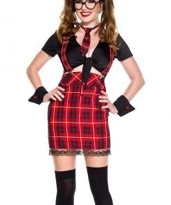 Music Legs Red Frisky Schoolgirl Costume